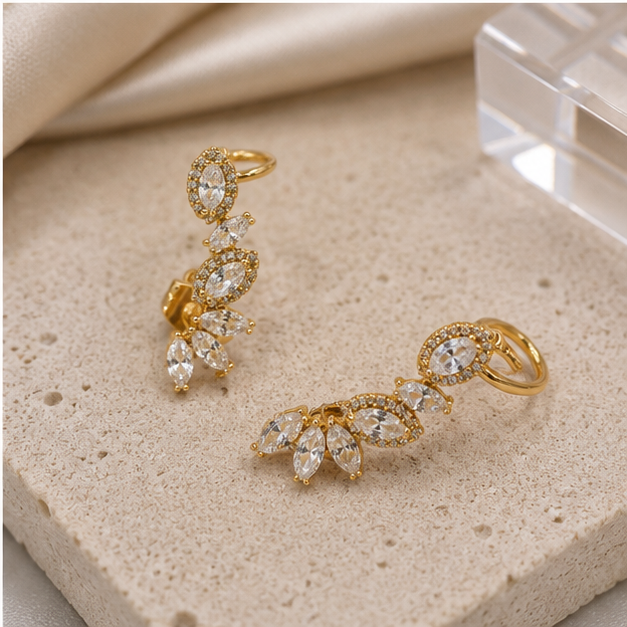 Aretes Trepadores Crystal Bloom