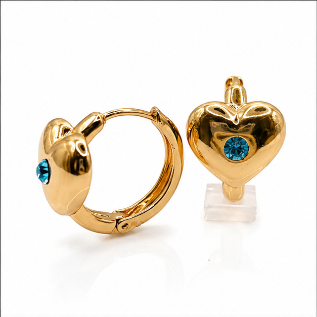 Huggie Corazón Swarovski Oro Laminado 18K | Princess Magic