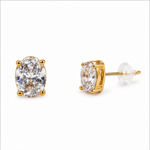 Broquel Solitario Lumina Oro Laminado 18K | Princess Magic