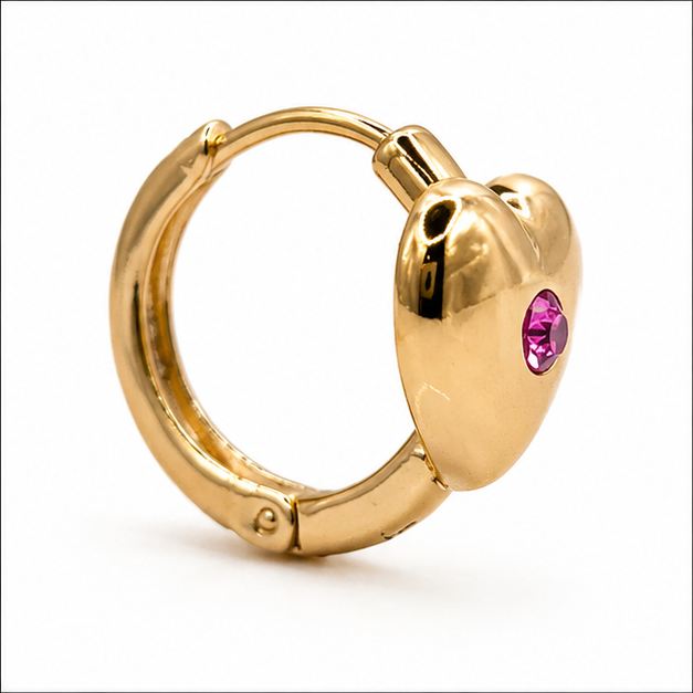 Huggie Corazón Swarovski Oro Laminado 18K | Princess Magic