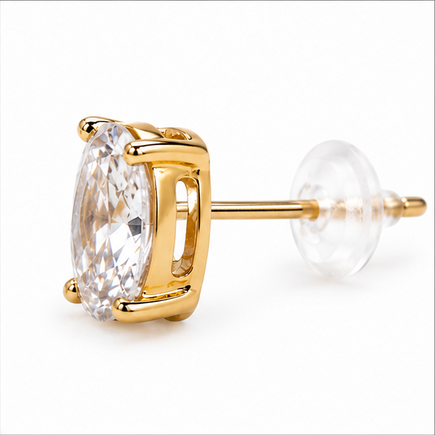 Broquel Solitario Lumina Oro Laminado 18K | Princess Magic