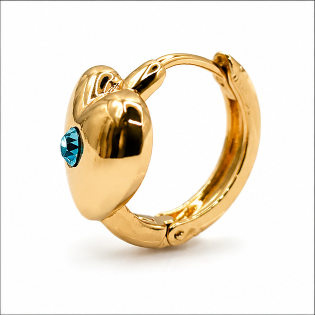 Huggie Corazón Swarovski Oro Laminado 18K | Princess Magic