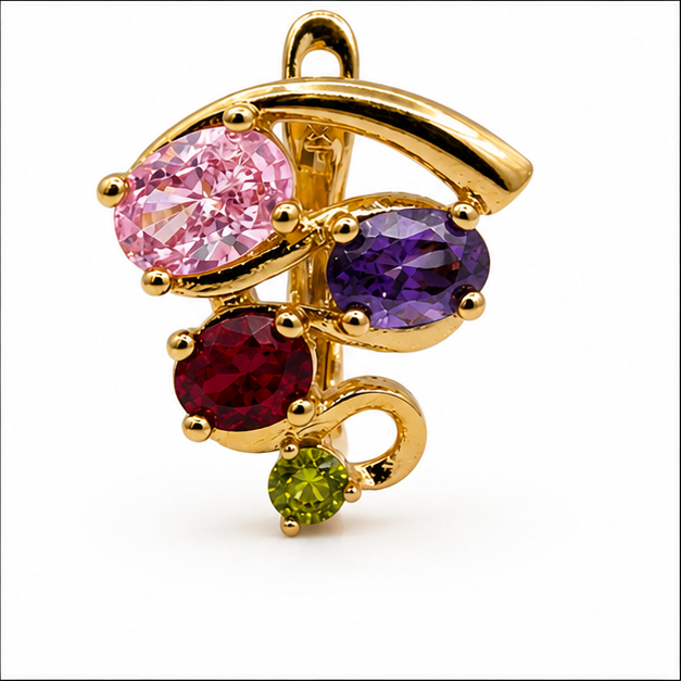 Huggie Primavera Multicolor Oro Laminado 18K | Princess Magic