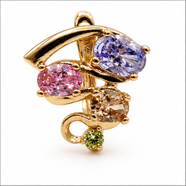 Huggie Primavera Multicolor Oro Laminado 18K | Princess Magic